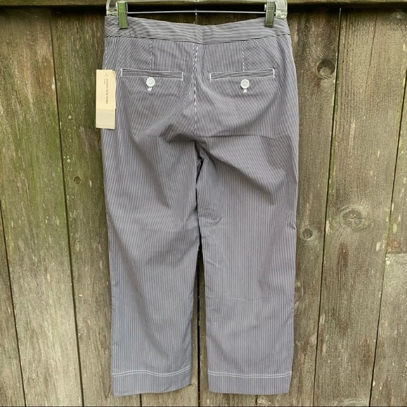 JONES NEW YORK sport stretch striped crop ankle pants spring summer preppy - Picture 2 of 16